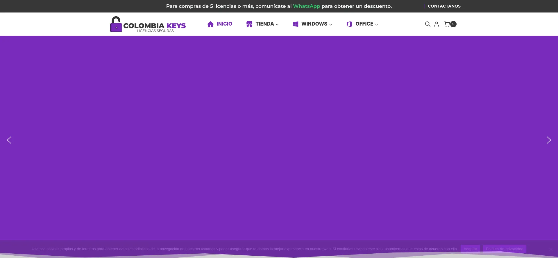 Website screenshot of Colombiakeys.com