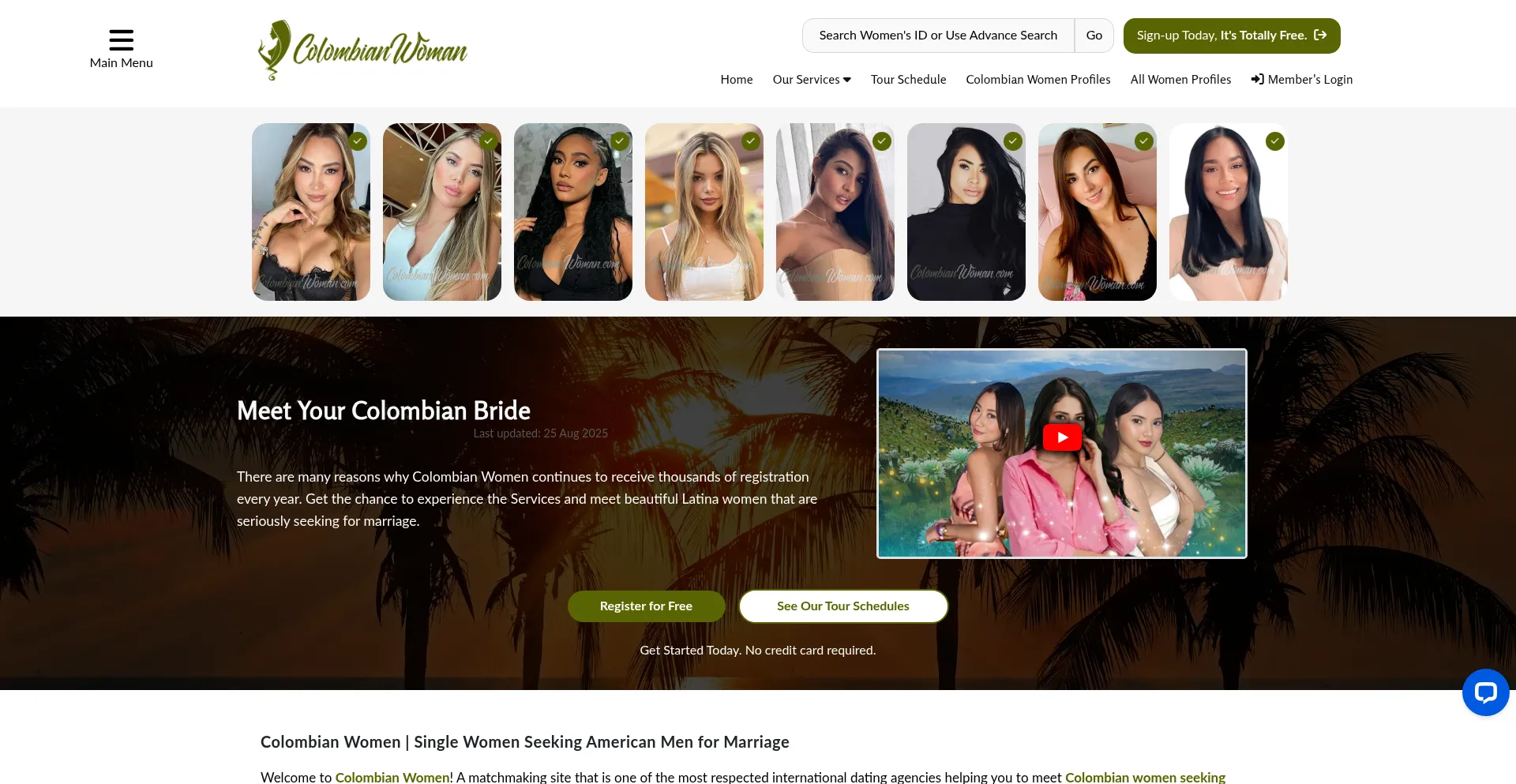 Colombianwoman.com Screenshot
