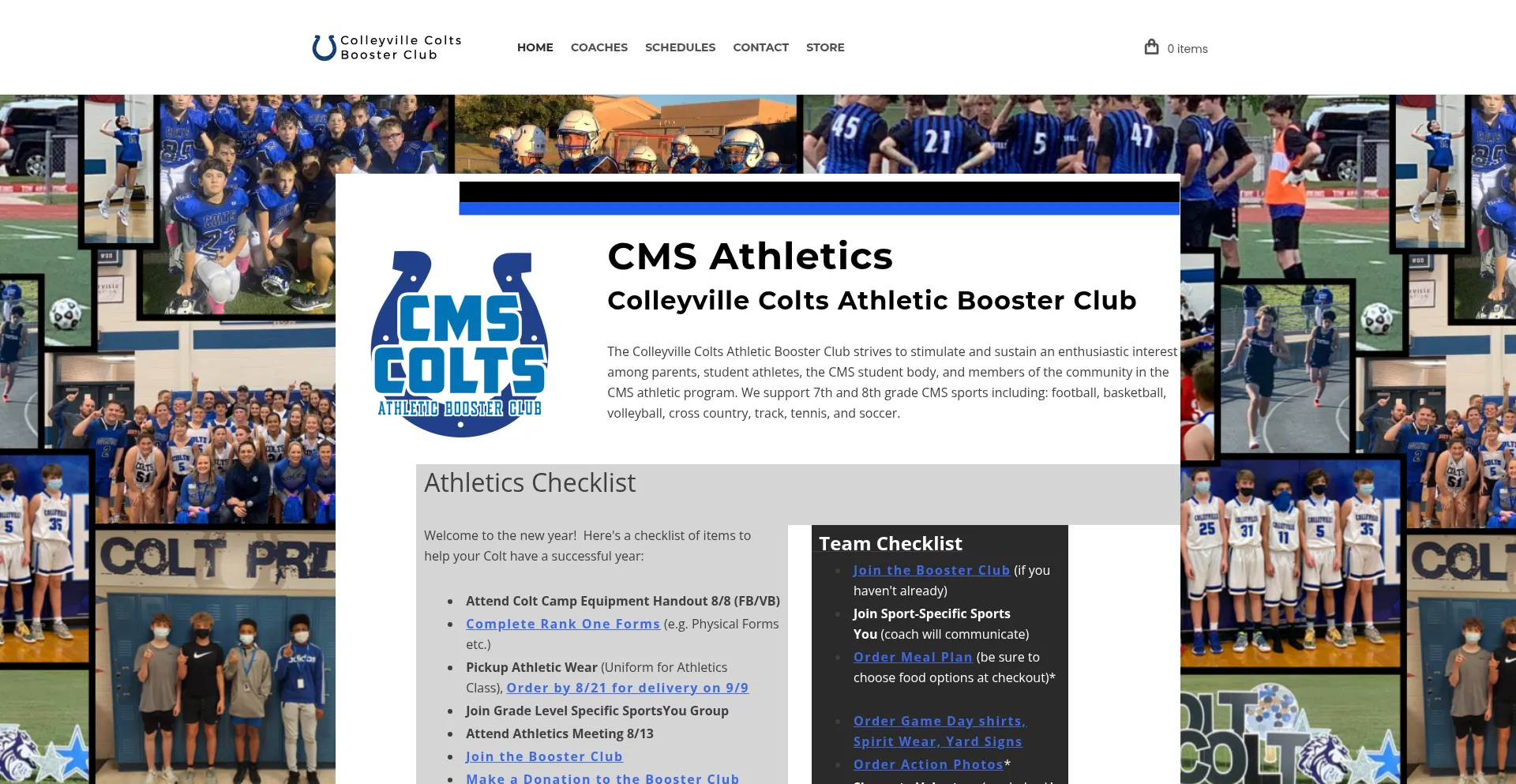Website screenshot of Coltsbooster.com