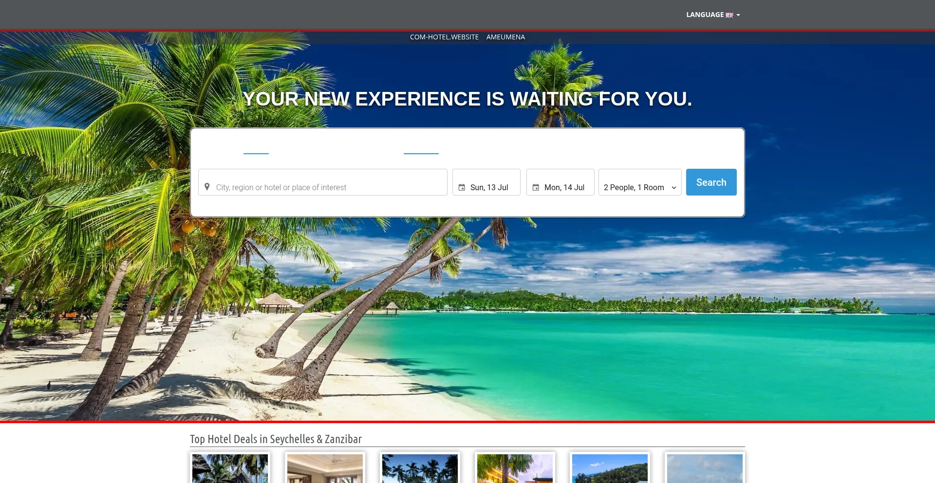 Website screenshot of Com-hotel.website