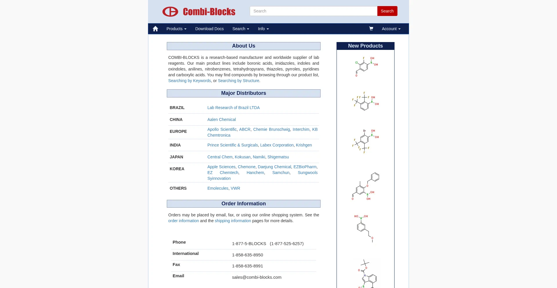 Website screenshot of Combi-blocks.com