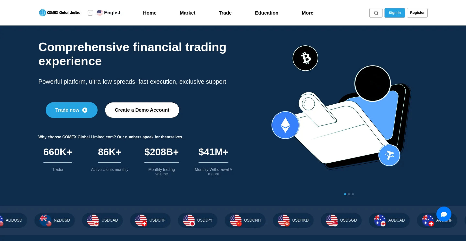 Website screenshot of Comexgloballimited.net