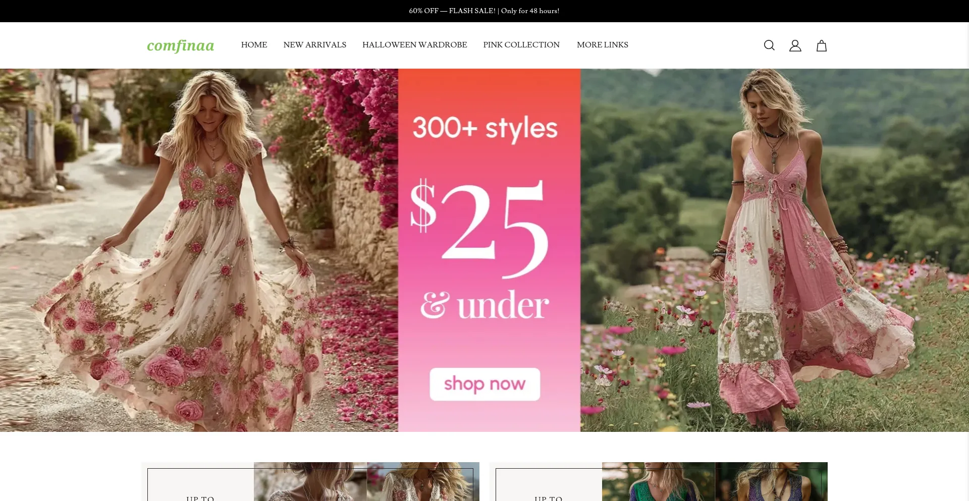 Website screenshot of Comfinaa.com