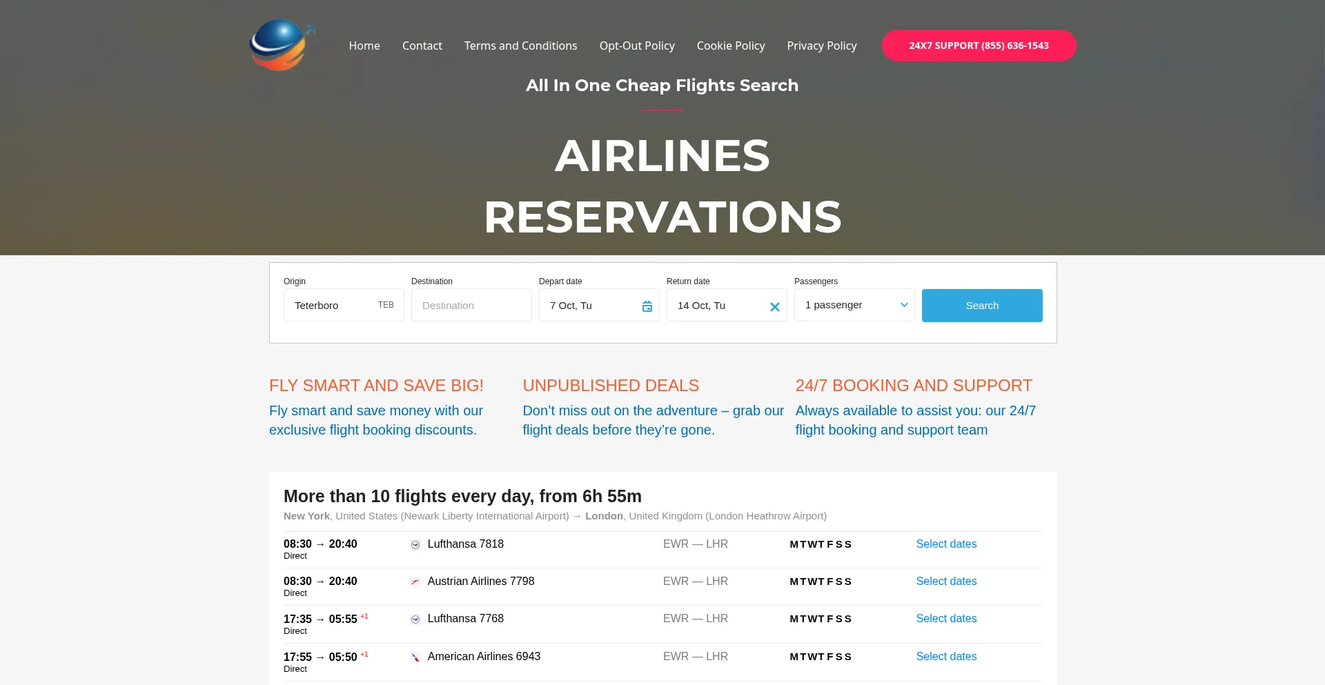 Comfortbookings.com Screenshot