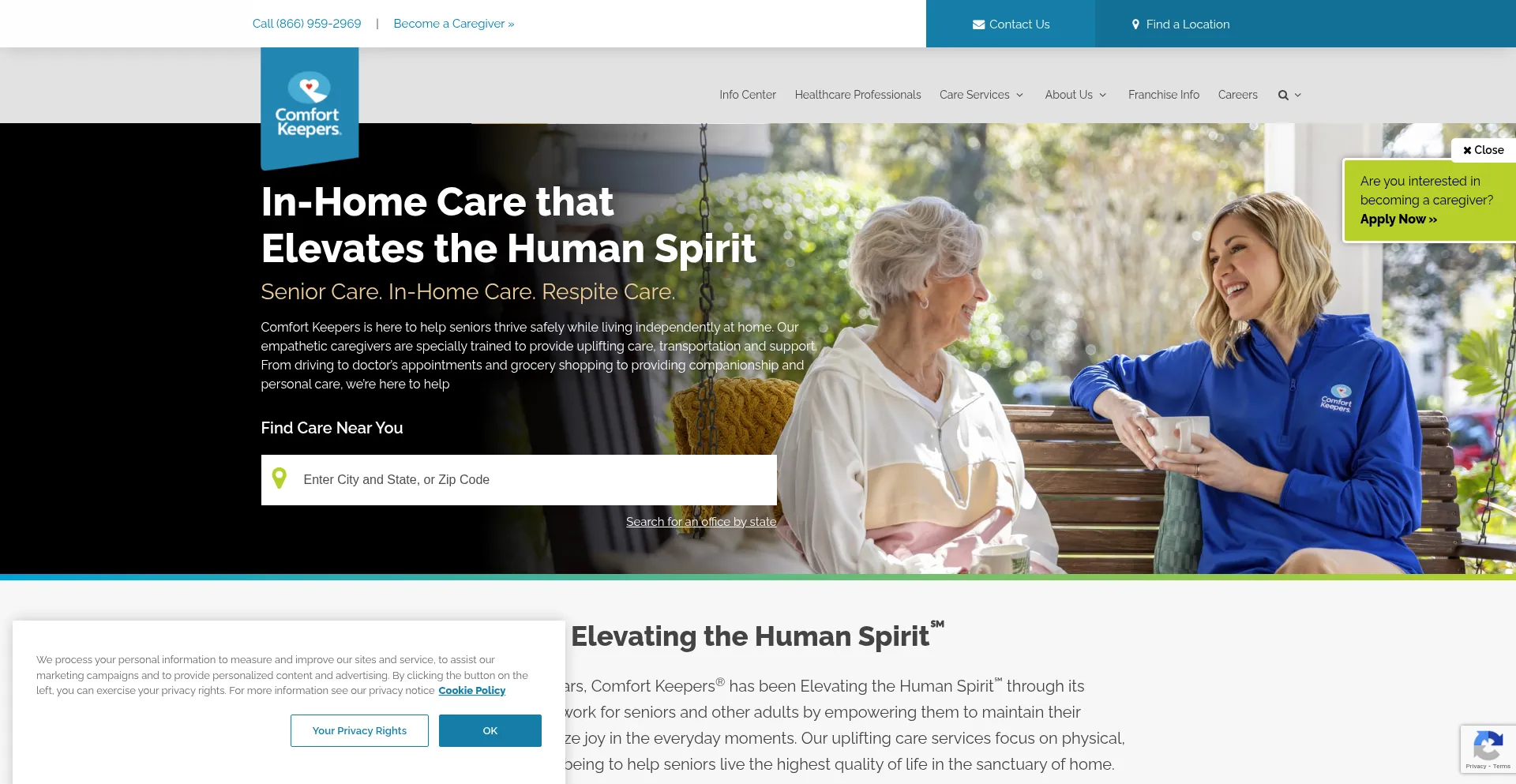 Comfortkeepers.com Screenshot