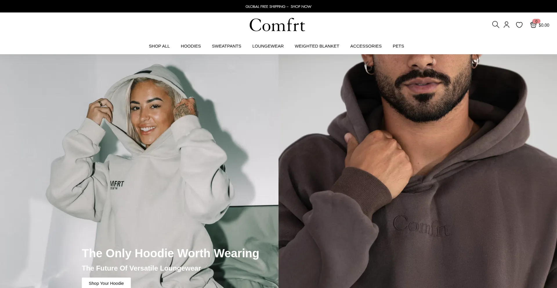 Website screenshot of Comfrtco.com