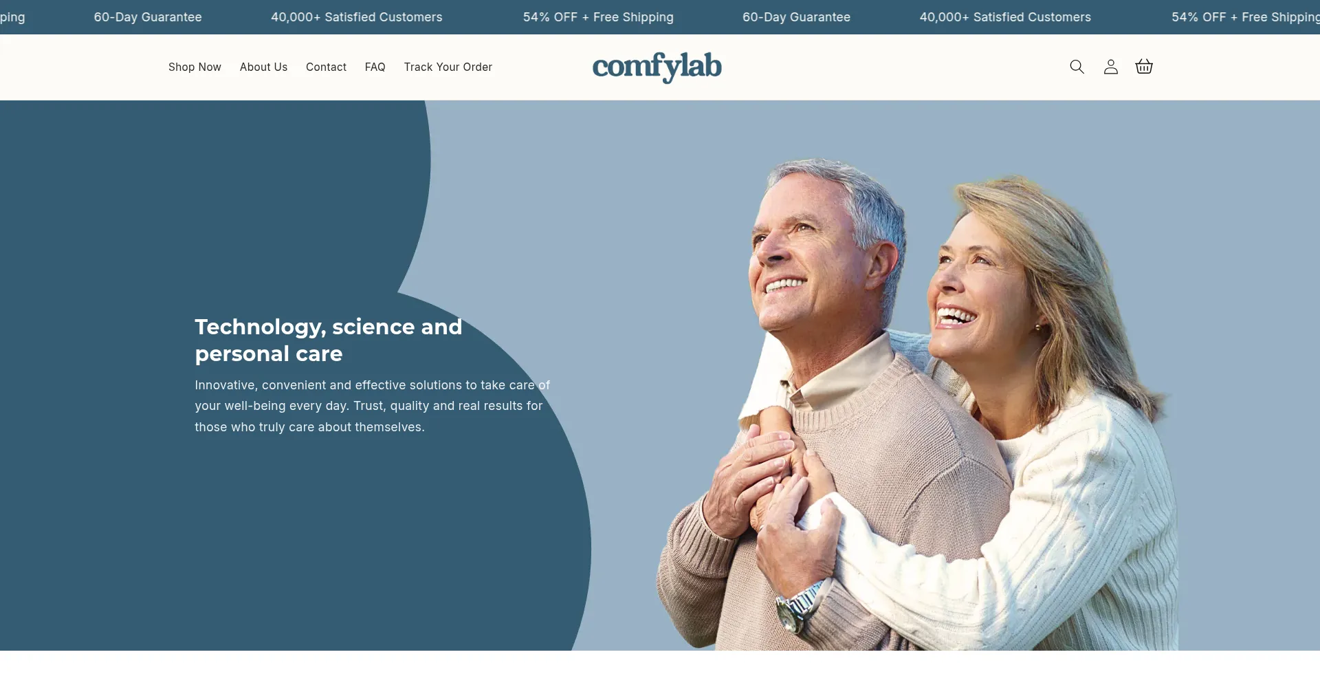 Website screenshot of Comfylab.nl