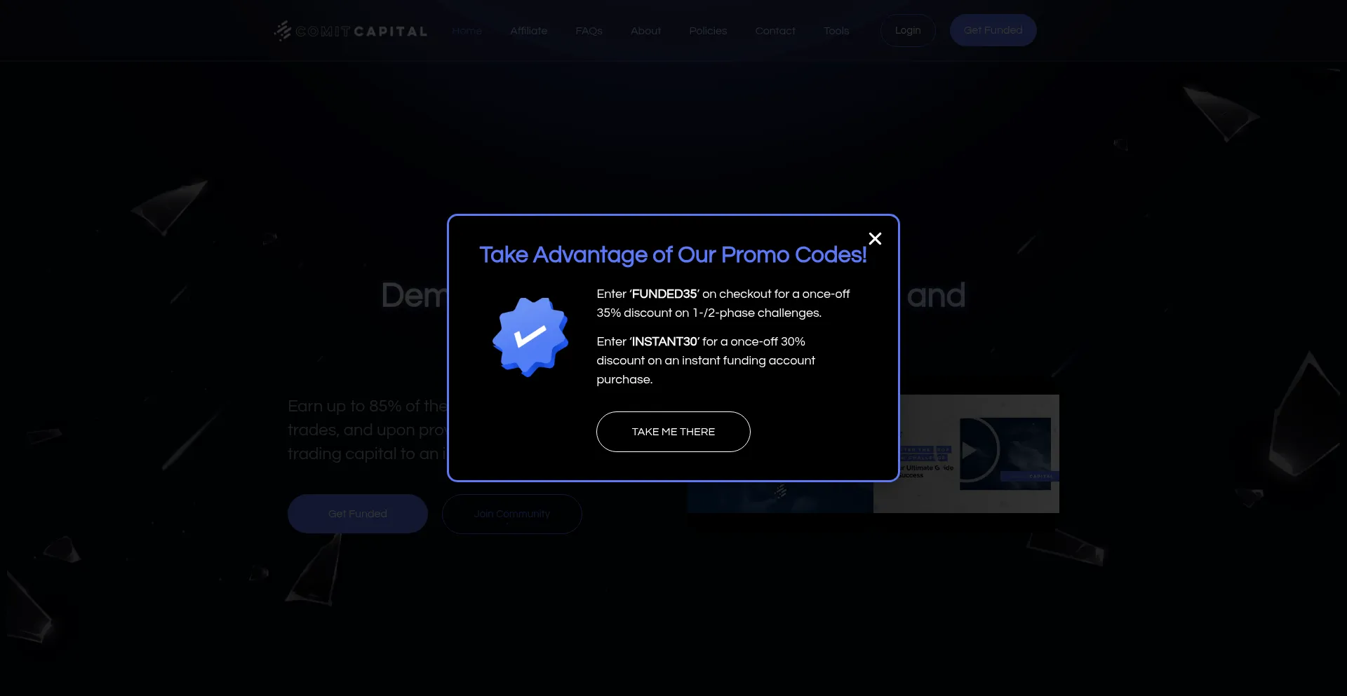 Website screenshot of Comitcapital.com