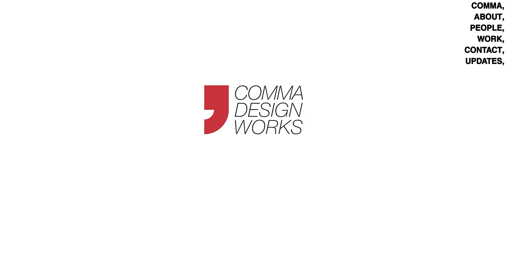 Website screenshot of Commadesignworks.com