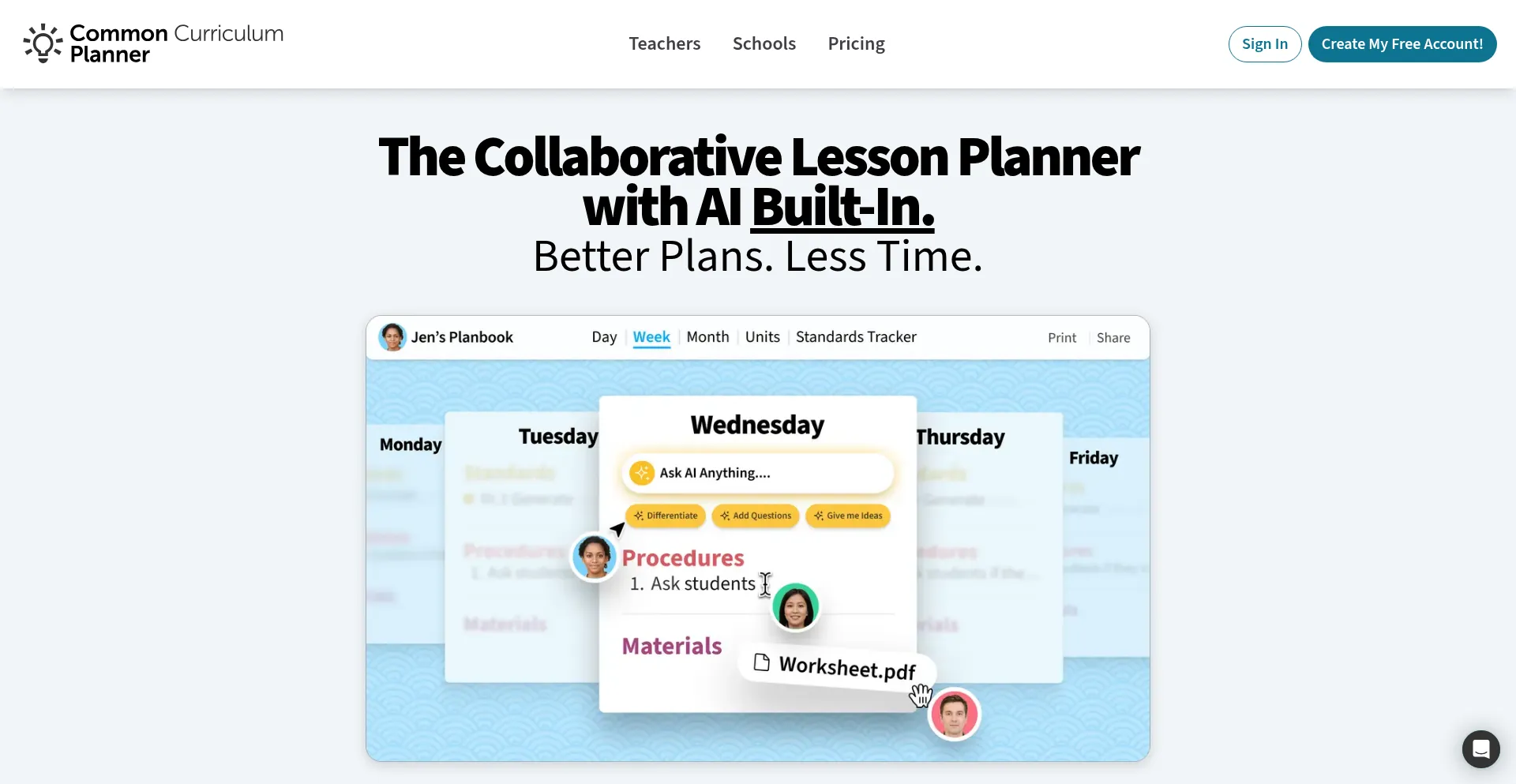 Website screenshot of Commonplanner.com