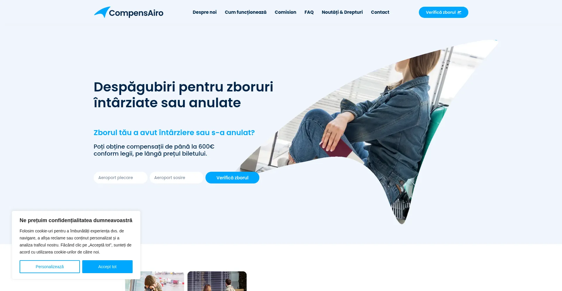 Website screenshot of Compensairo.com