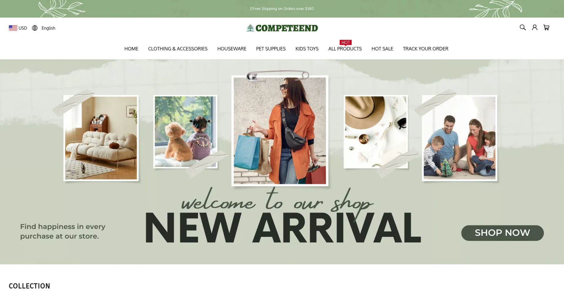 Website screenshot of Competeend.com