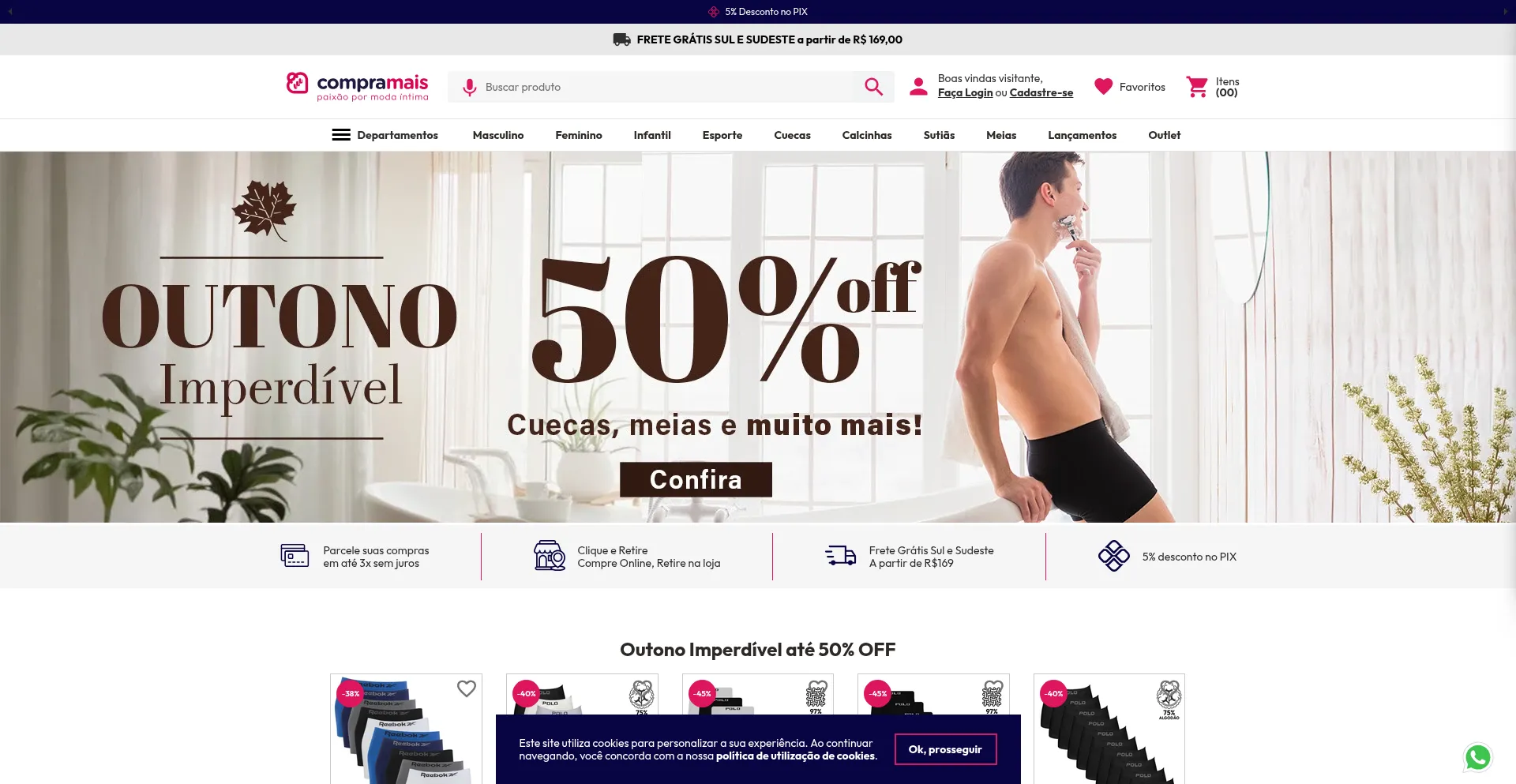 Website screenshot of Compramais.com.br
