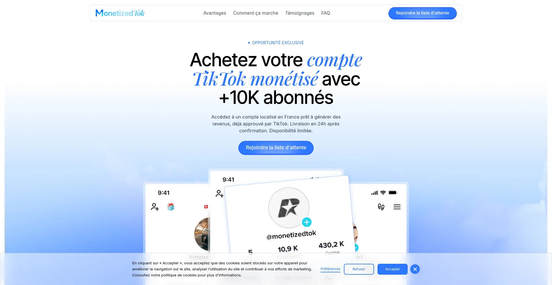 Compte-monetise.fr Screenshot
