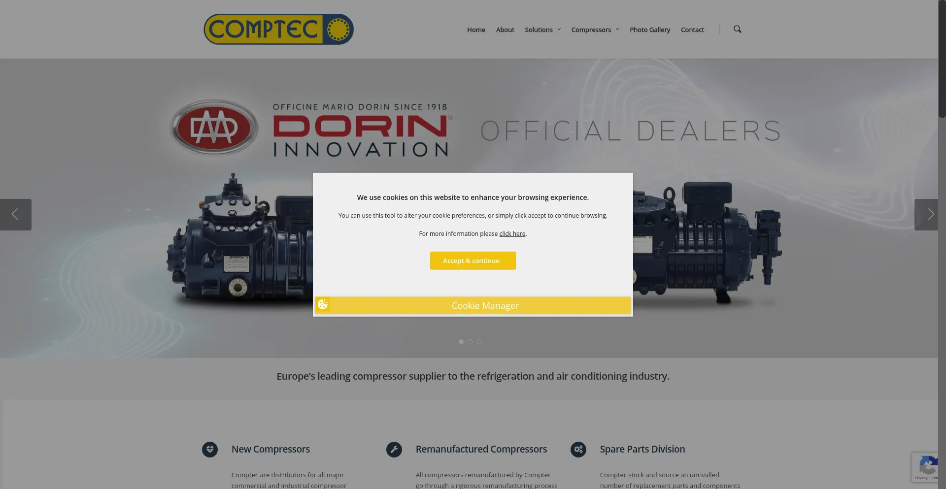 Website screenshot of Comptecltd.co.uk