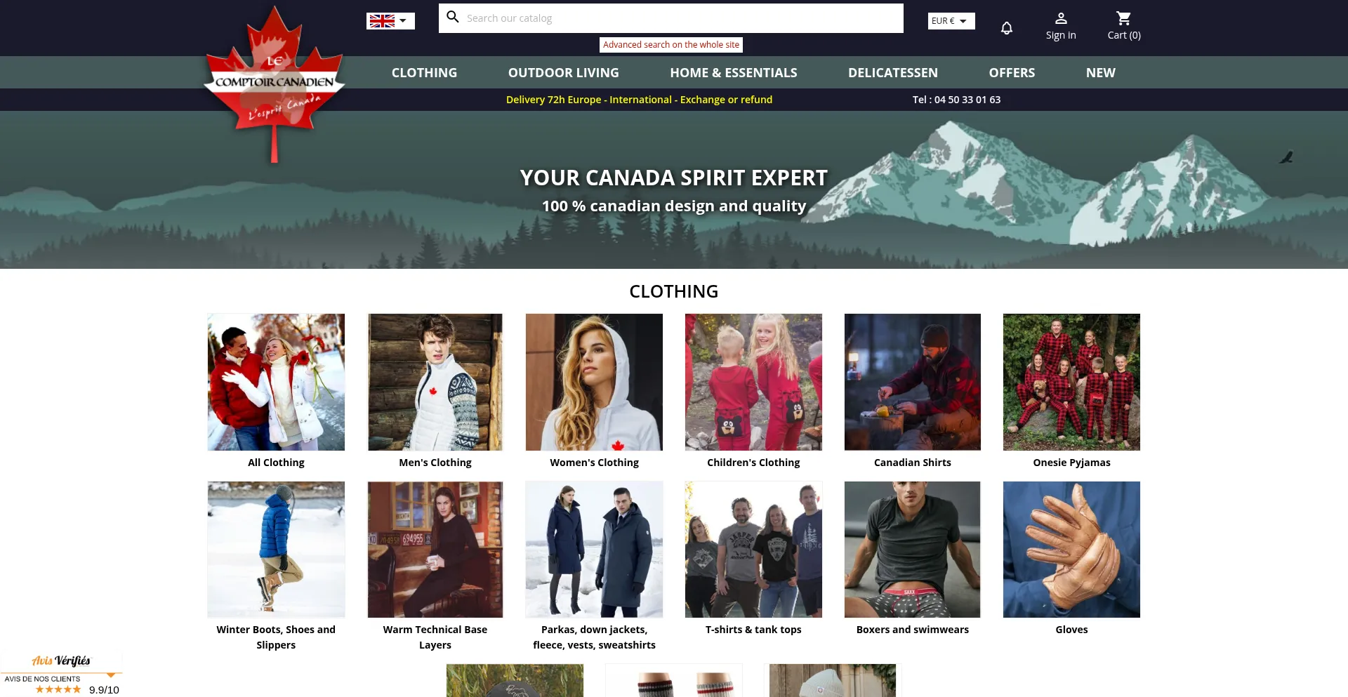Website screenshot of Comptoircanadien.com