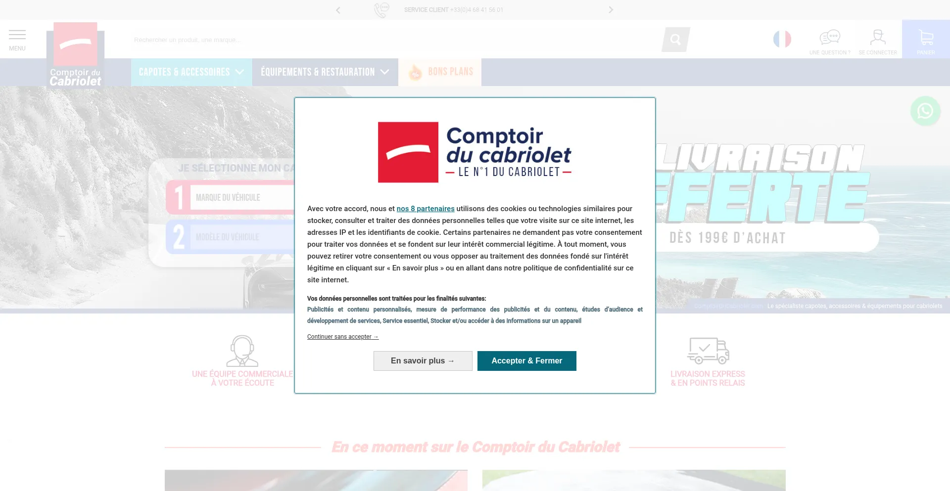 Website screenshot of Comptoirducabriolet.com