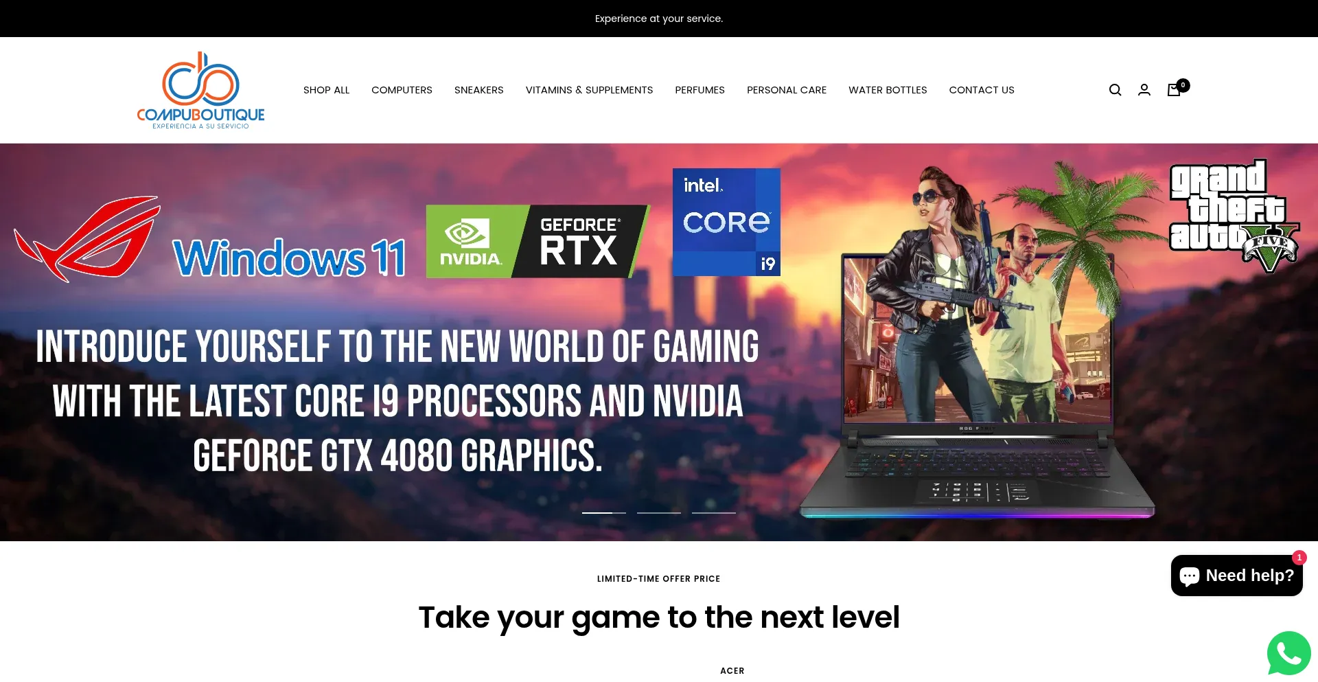 Website screenshot of Compuboutique.com