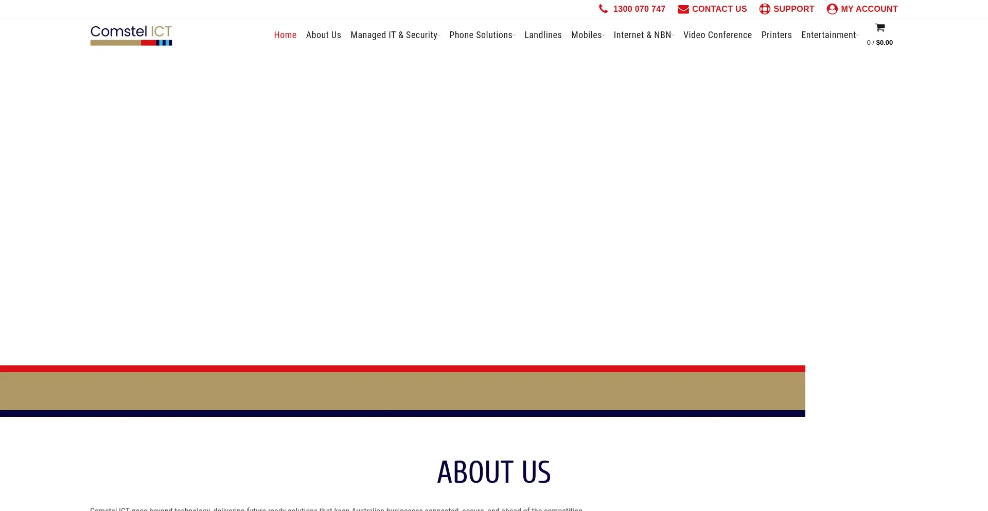 Website screenshot of Comstel.com.au