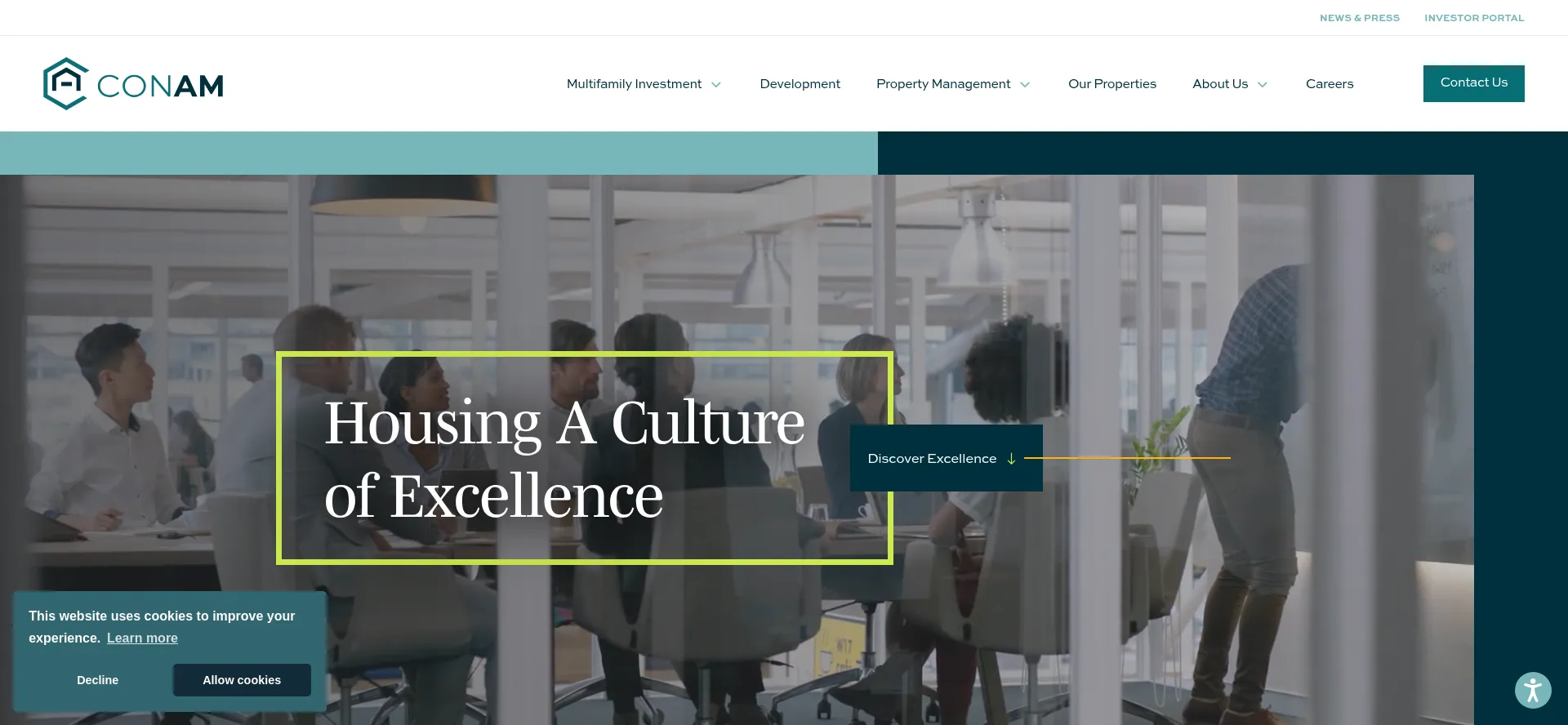 Website screenshot of Conam.com