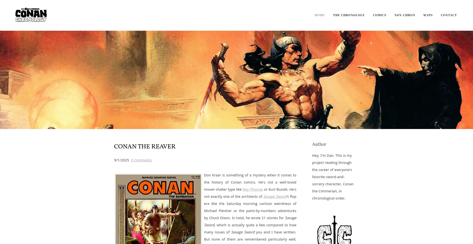 Website screenshot of Conanchronology.com