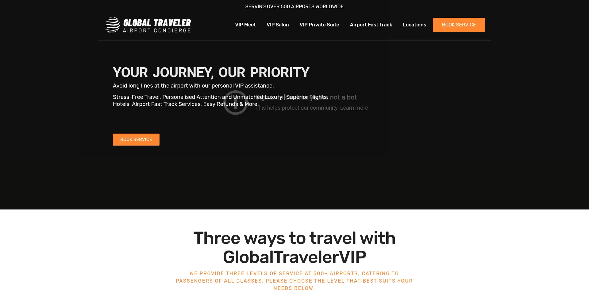 Website screenshot of Conciergeworldtour.com