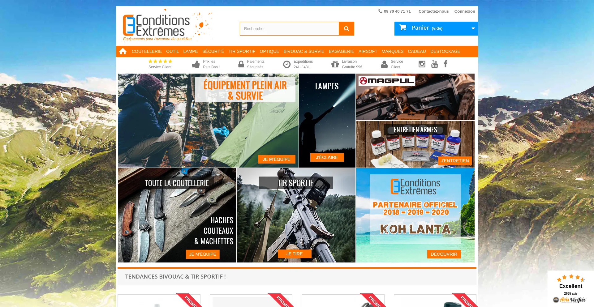 Website screenshot of Conditionsextremes.com
