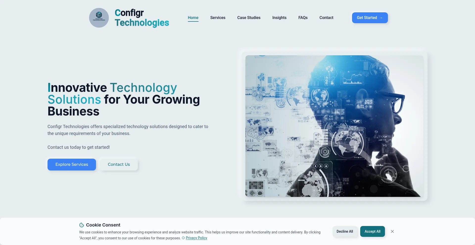 Website screenshot of Configr.io