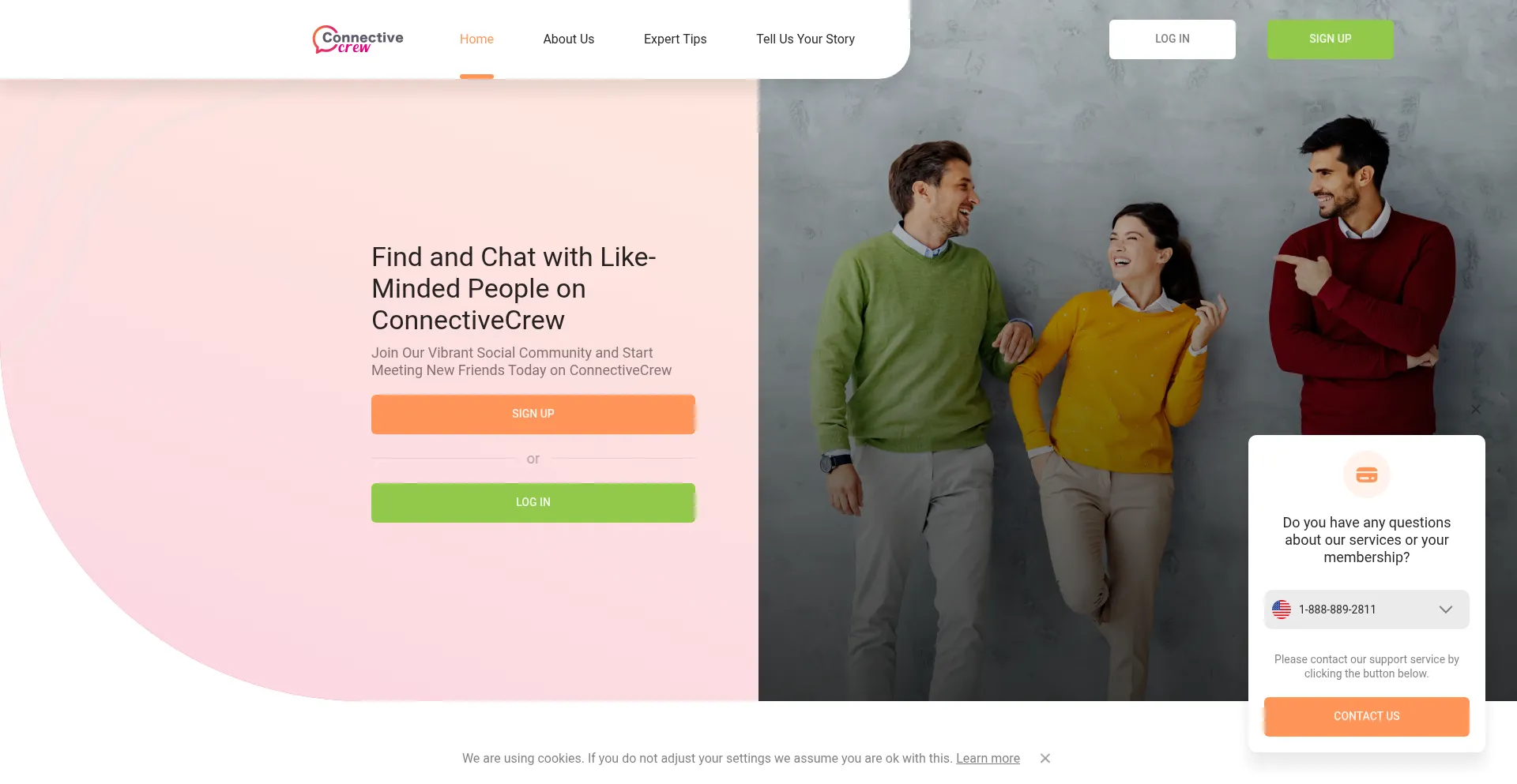 Website screenshot of Connectivecrew.com