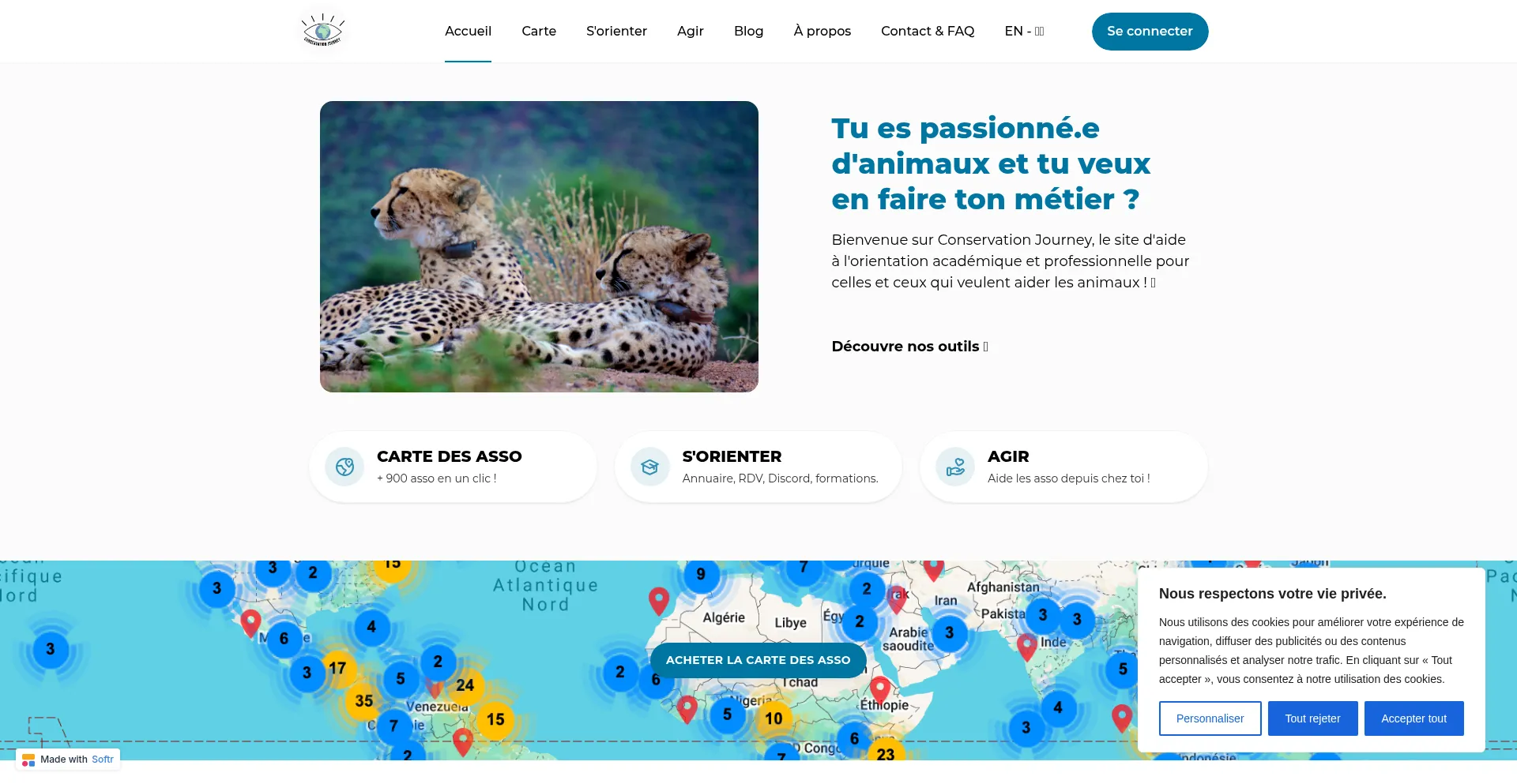 Website screenshot of Conservationjourney.org
