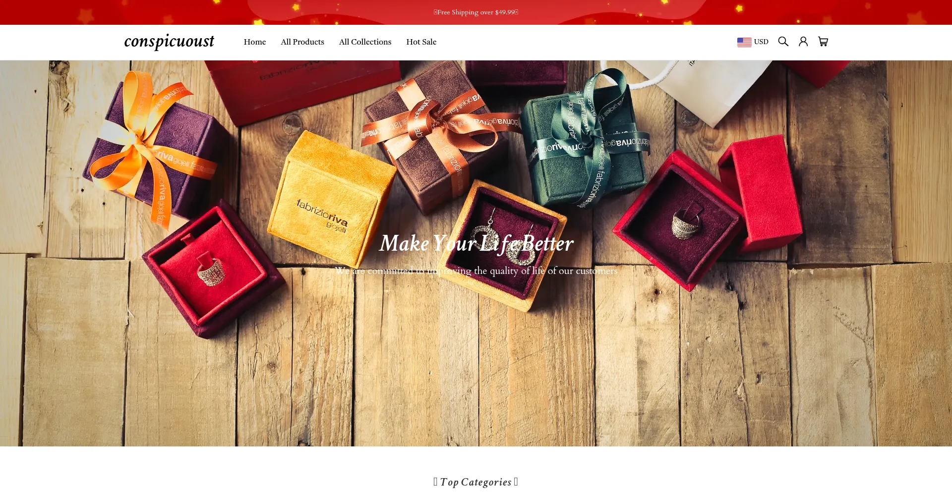 Website screenshot of Conspicuoust.com