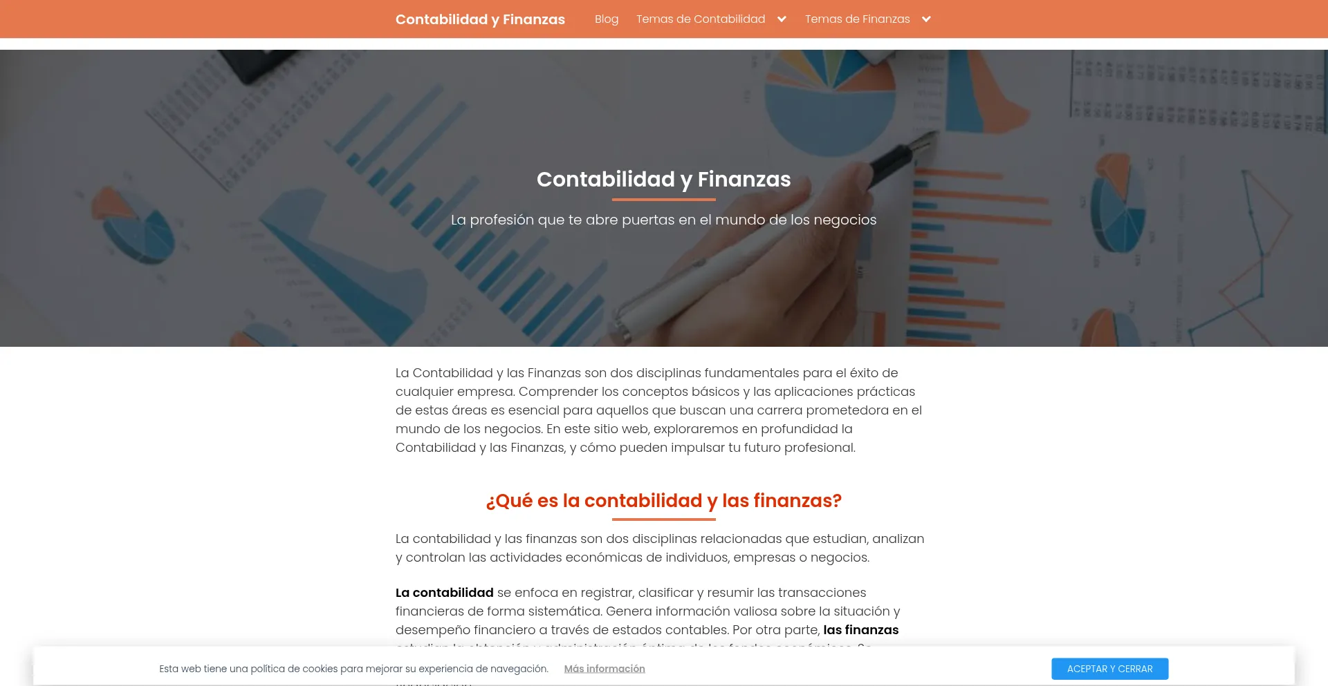 Website screenshot of Contabilidadfinanzas.com