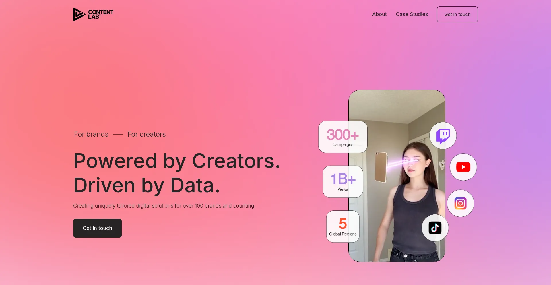 Website screenshot of Contentlab.xyz