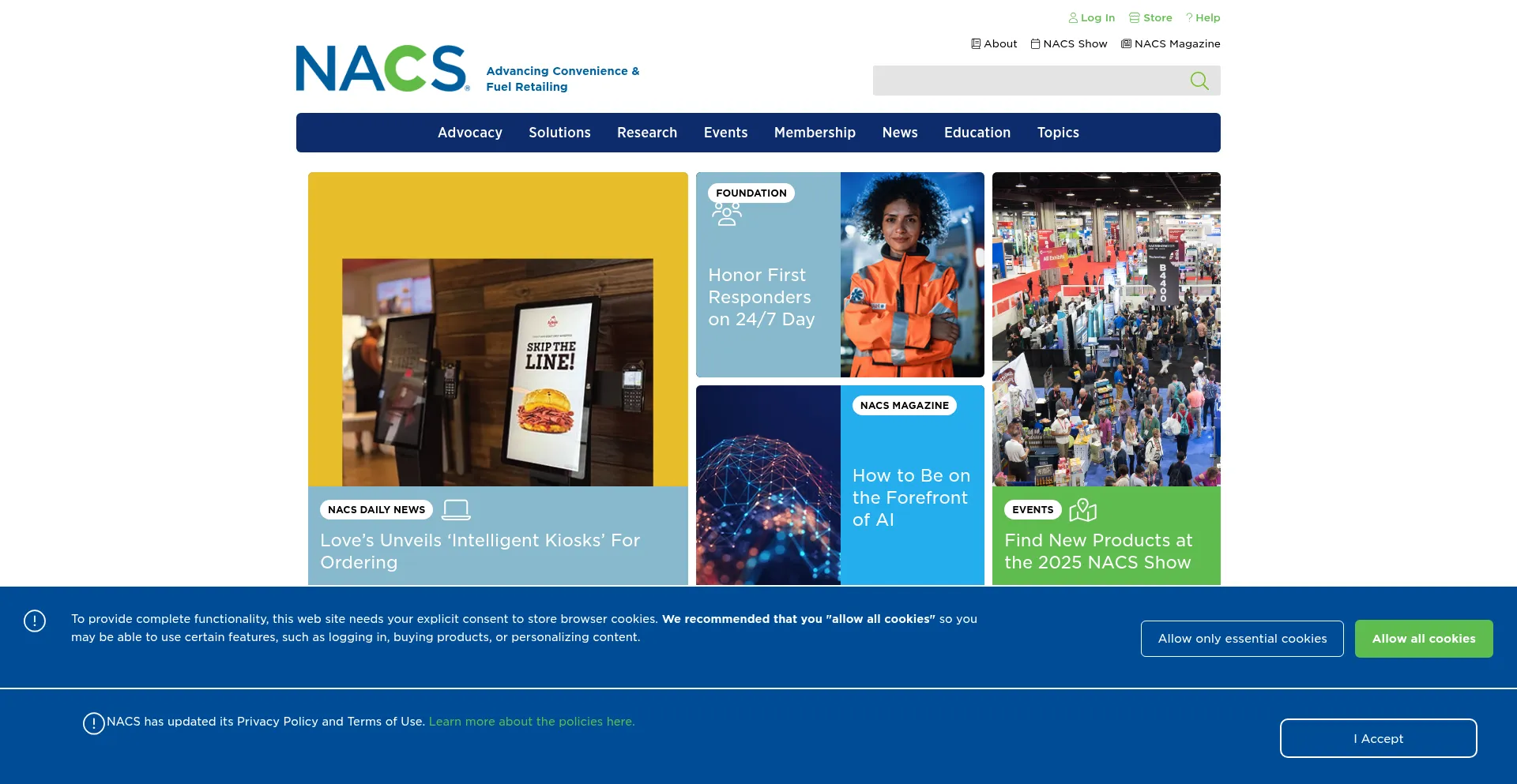 Website screenshot of Convenience.org