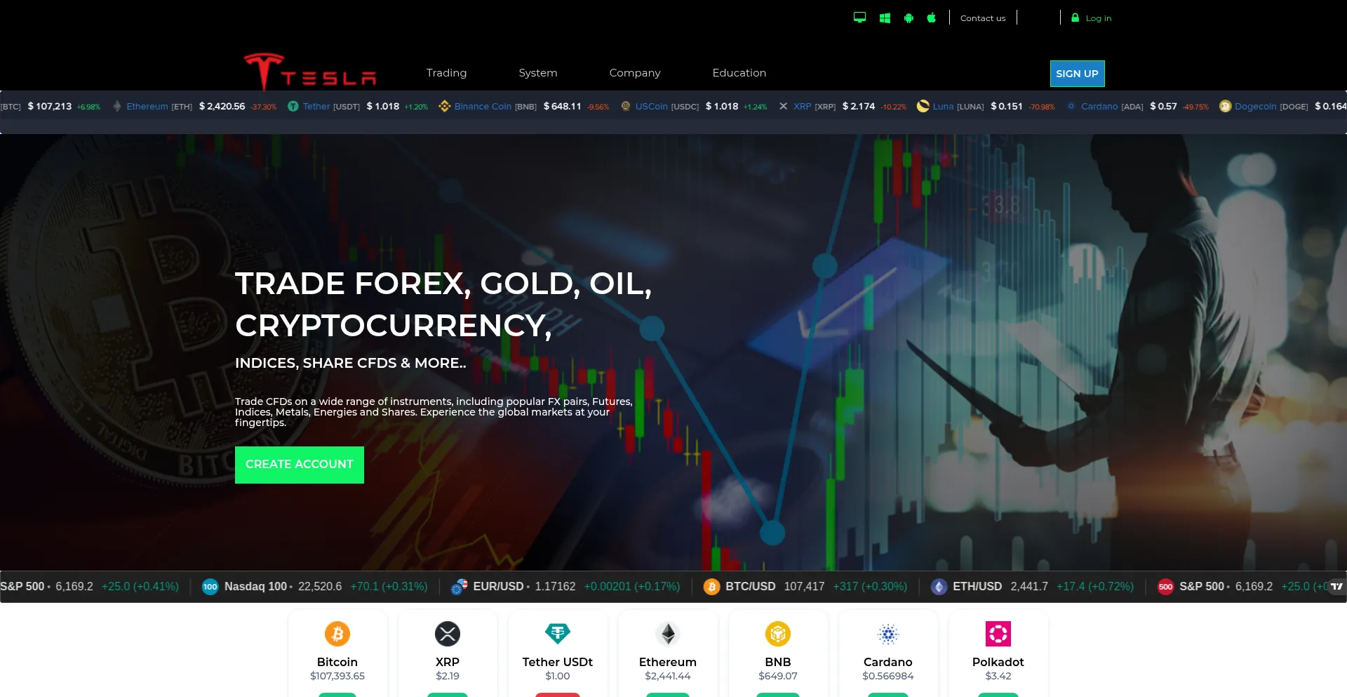 Website screenshot of Copafxtrade.xyz