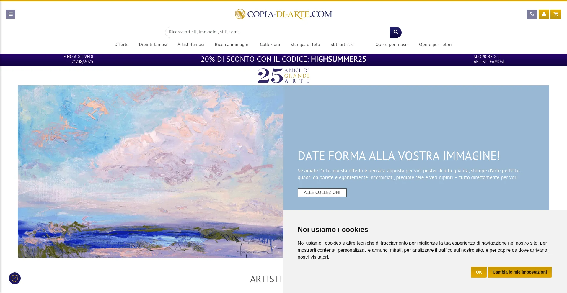 Website screenshot of Copiadiarte.com