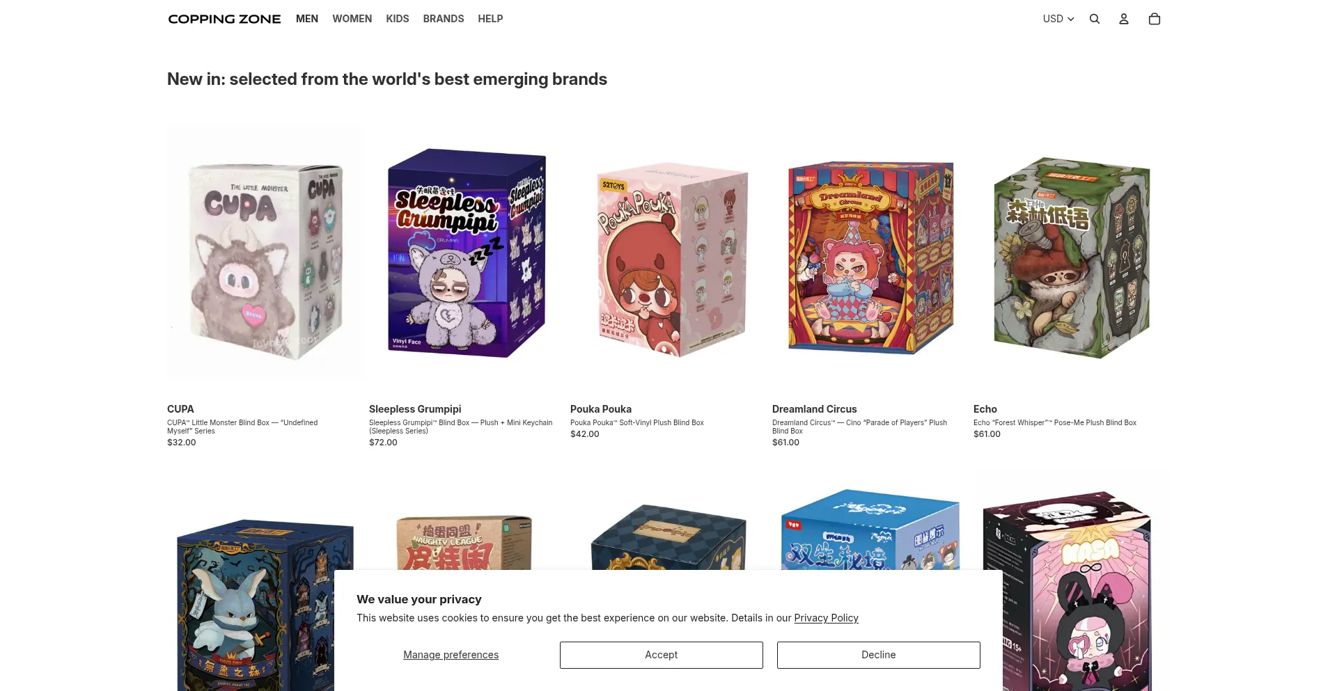 Website screenshot of Coppingzone.com