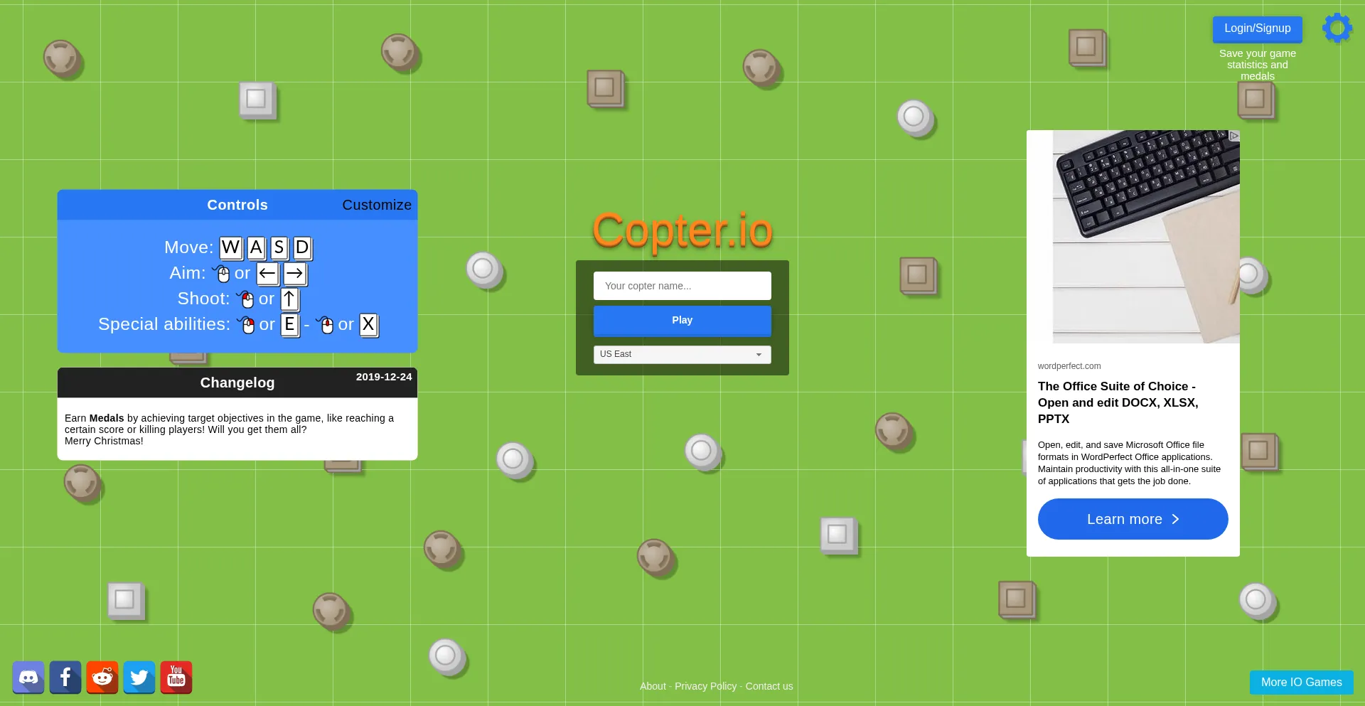 Website screenshot of Copter.io
