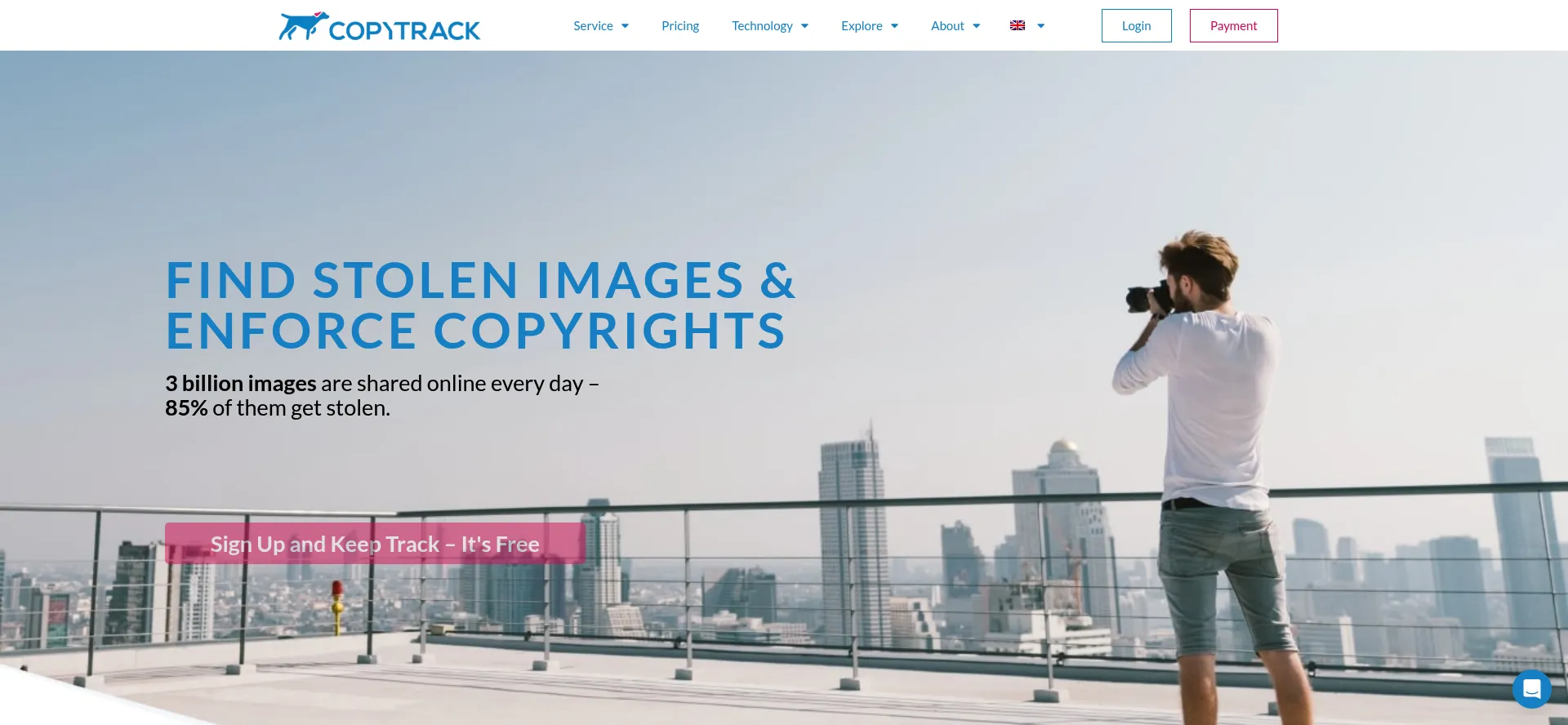 Website screenshot of Copytrack-legal.com