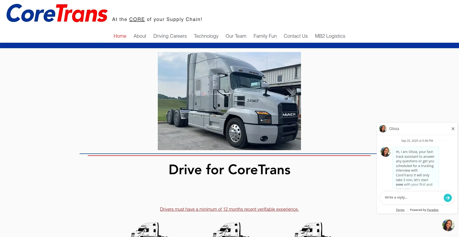 Coretrans.com Screenshot