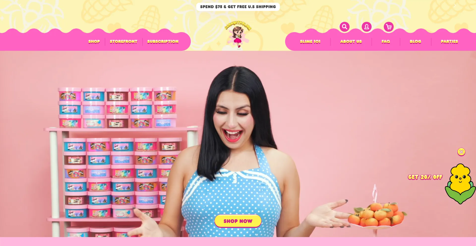 Website screenshot of Cornwithslime.com