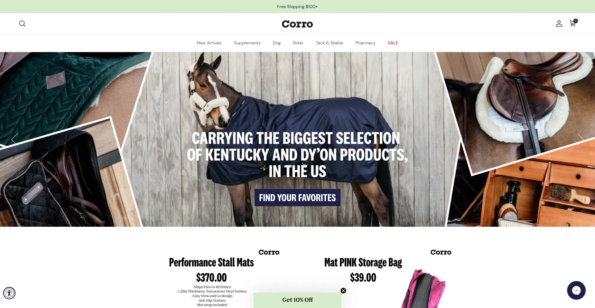Website screenshot of Corroshop.com