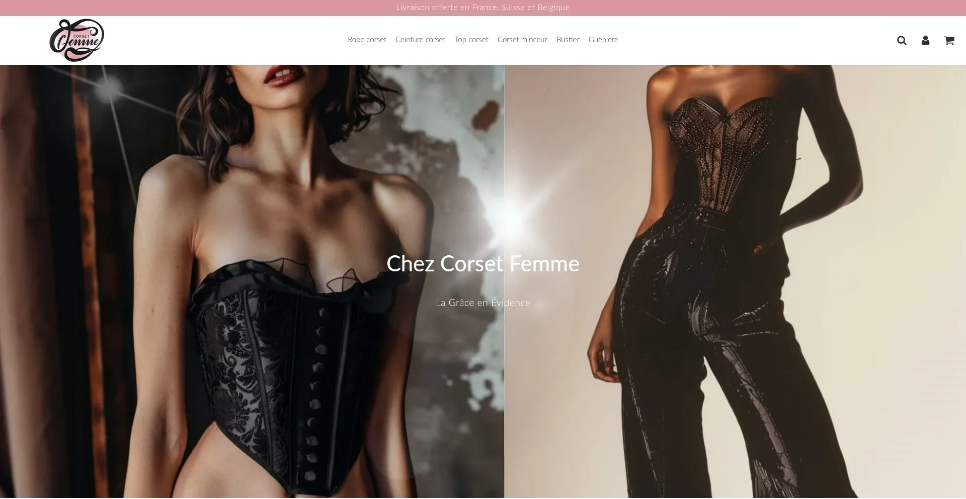 Website screenshot of Corsetfemme.fr