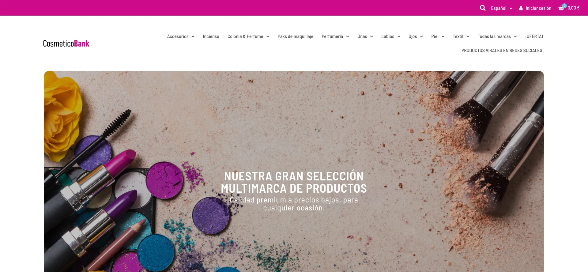 Website screenshot of Cosmeticobank.com