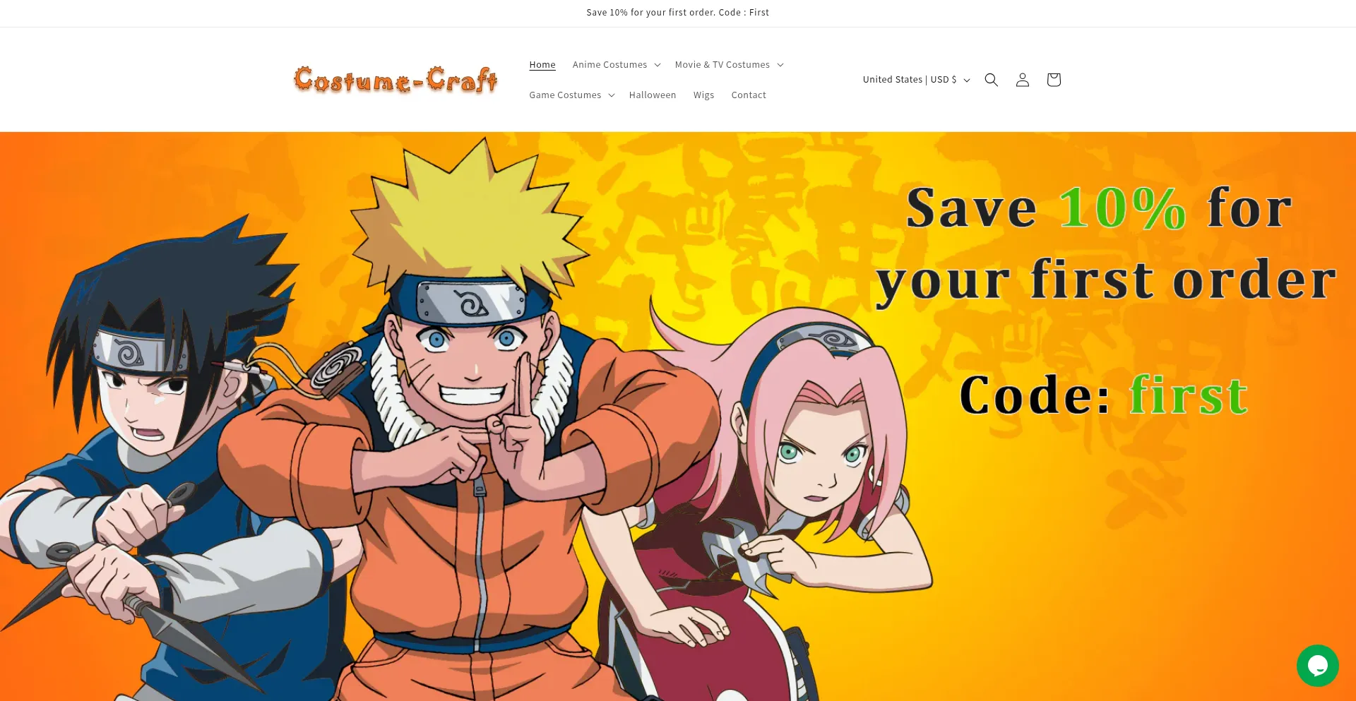 Website screenshot of Costume-craft.com
