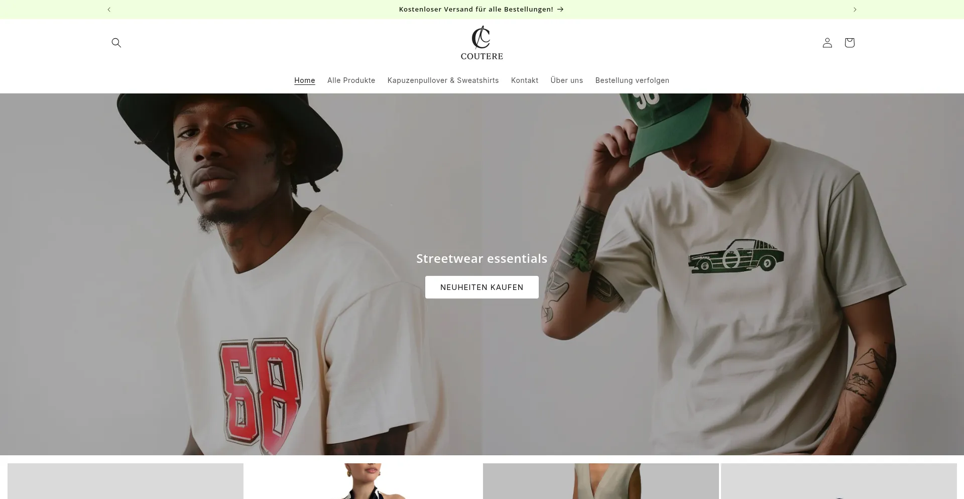 Website screenshot of Coutere.com