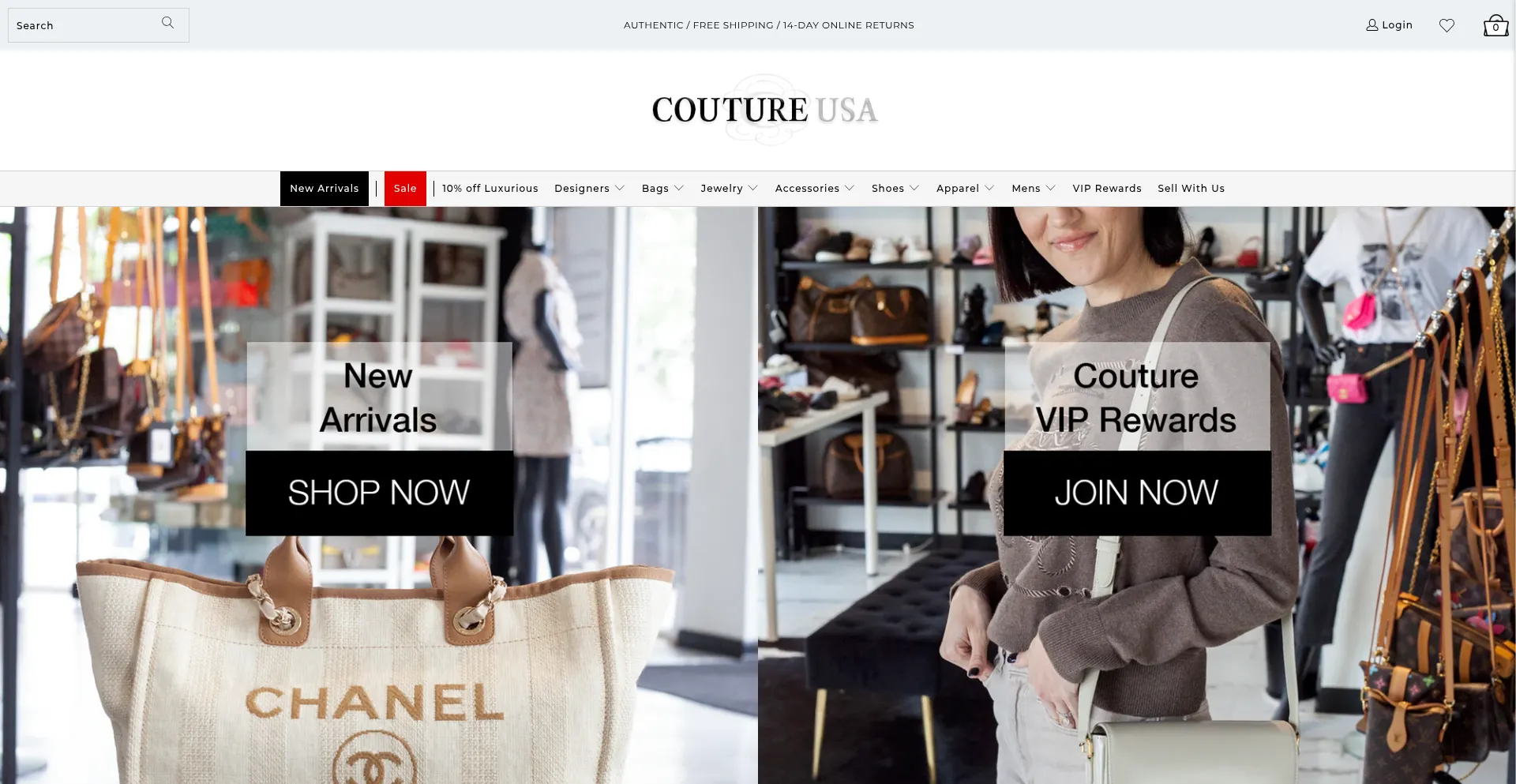 Website screenshot of Coutureusa.com
