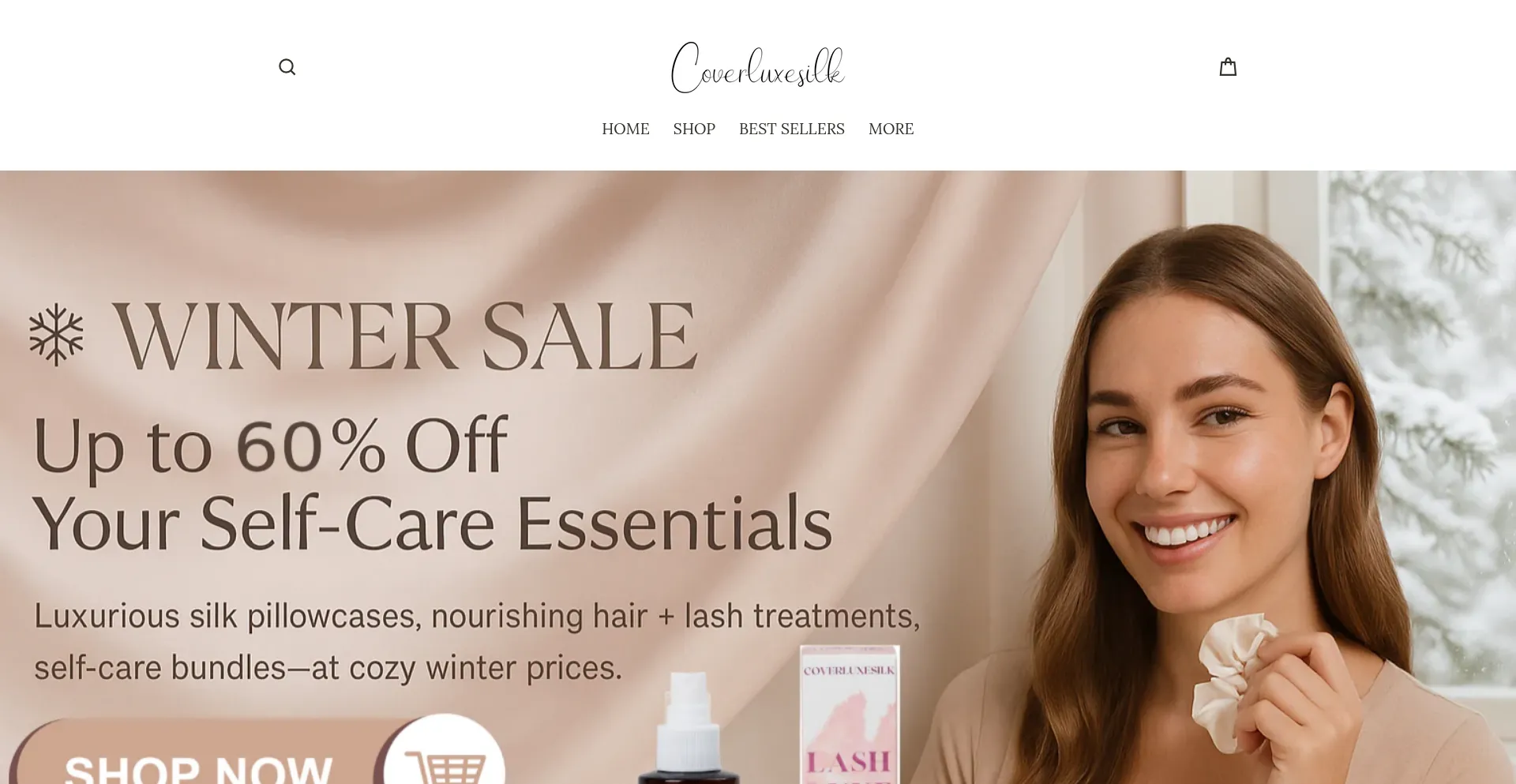 Website screenshot of Coverluxesilk.com