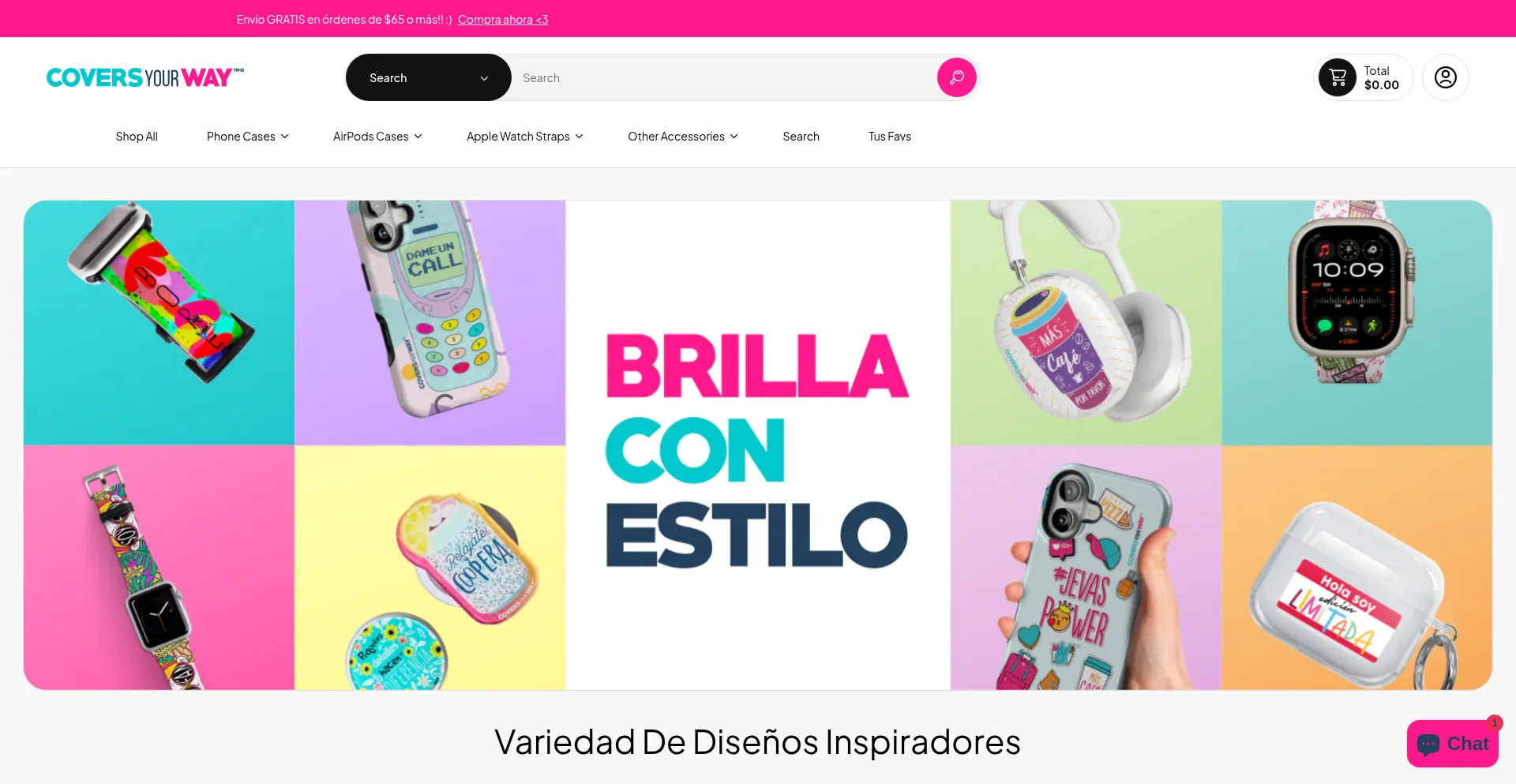 Website screenshot of Coversyourway.com
