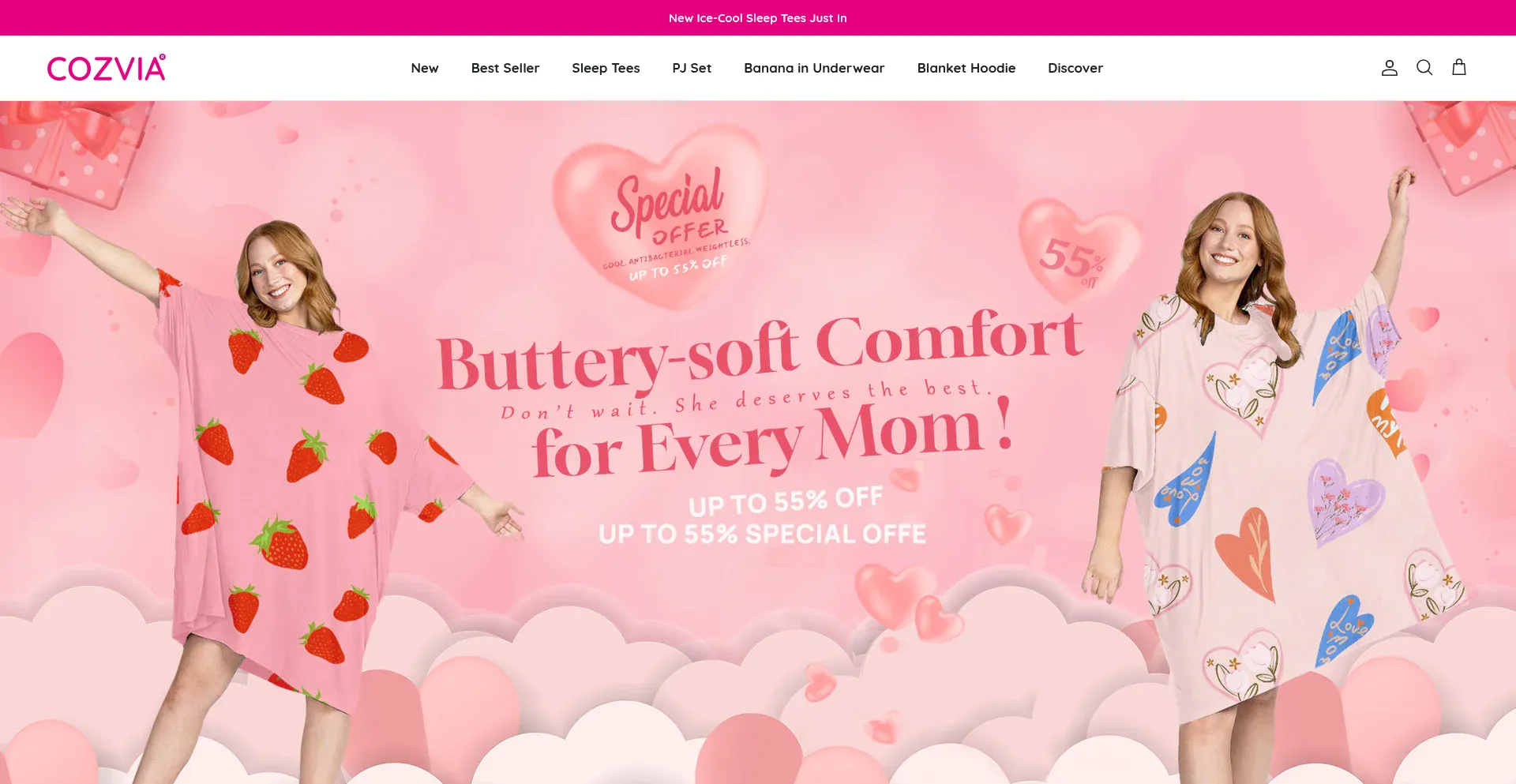 Website screenshot of Cozvia.com